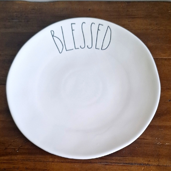 Rae Dunn Farmhouse Dinner Plate 11" Blessed - Picture 1 of 4